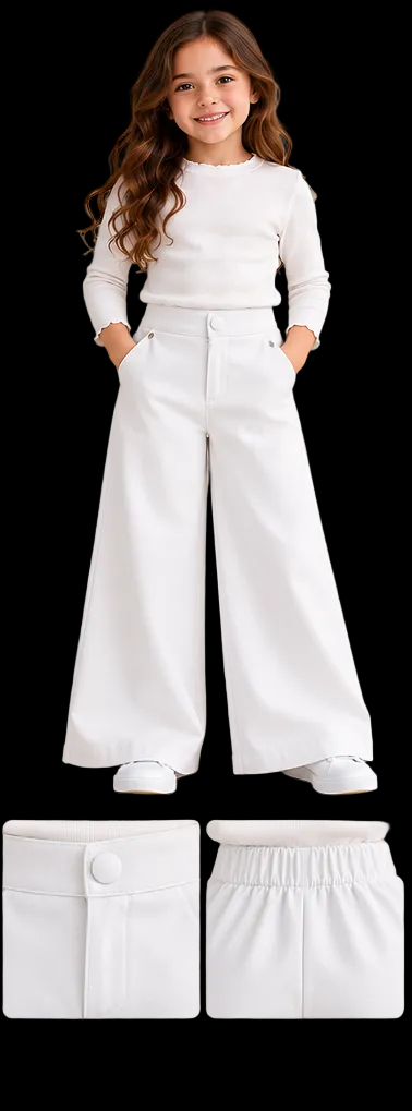 Pantalon CHINO fille en gabardine