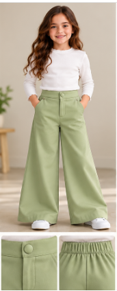 Pantalon CHINO fille en gabardine